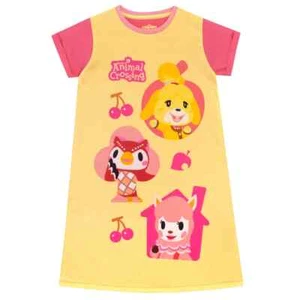 Animal Crossing Nachtkleid Nighty Pyjama PJS Kinder Mädchen 5 6 7 8 9 10 11 Jahre - Bild 1 von 12
