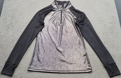 MaterialGirl Sudadera Para Mujer S Gris Metálico Elastizado Manga Larga Cuarto Cremallera Foto 1 de 4