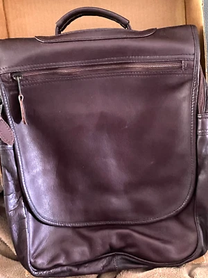 Genuine Leather Burgundy Backpack Great for Purse or Smaller Laptop,7 Pockets - Image 1 of 4
