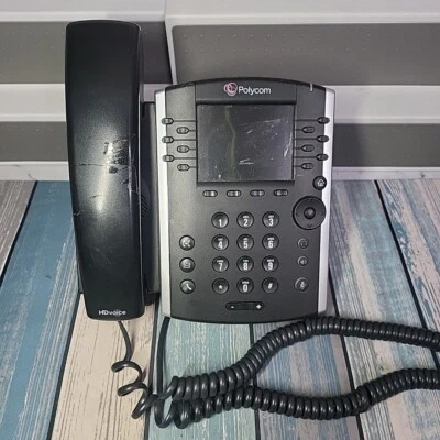 Polycom VVX400 2201-46104-001 Business Phone POE handset & Stand NO Power Supply - Image 1 of 4