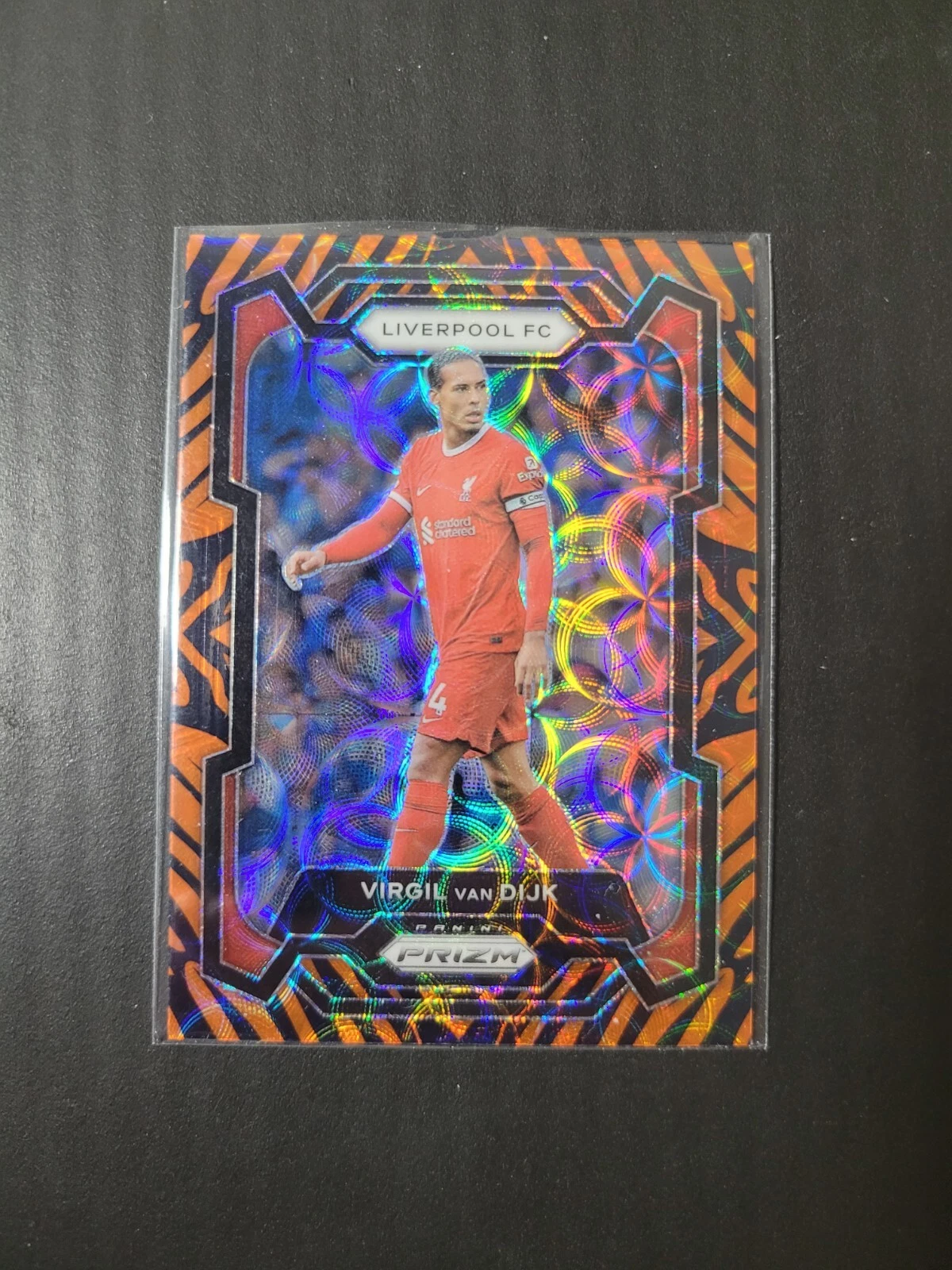 2023-24 Panini Prizm Premier League Virgil Van Dijk Tiger Stripe Prizm