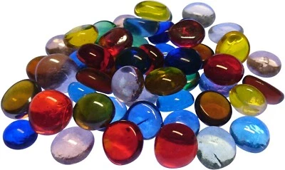 100g Glas-Nuggets gemischt ca. 13-15 mm bunt basteln Mosaik Muggelstein