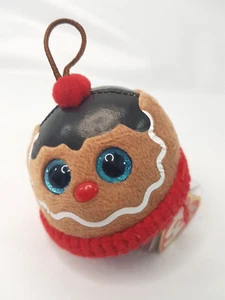 Ty Gingerbread Man Beanie Boos Baby Tree Ornament Blue Eyes COCO Sundae - Picture 1 of 7