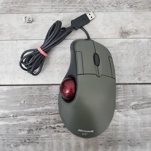 Microsoft Trackball Optical 1.0 X08-70386 Mouse Red Ball PS2 USB Tested Working - Picture 1 of 10