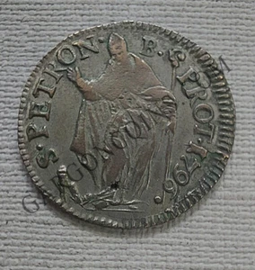 Italia Estados Papales Bologna Pivs VI 1796 4 Bolognini - Imagen 1 de 2