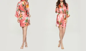 NUEVO VESTIDO DE SATÉN ESTAMPADO FLORAL JARDÍN TALLA S/M - Imagen 1 de 1