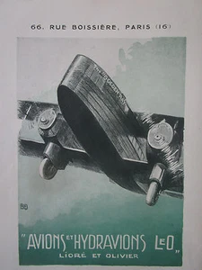1931 PUB LIORE OLIVIER LeO AVION THE GOLDEN RAY AIRCRAFT / BLERIOT HALLO  AD - Picture 1 of 2