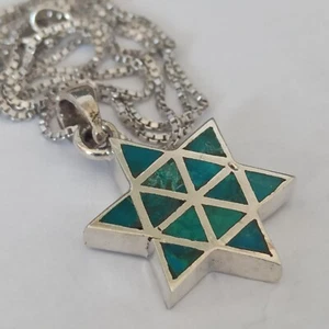 Vintage Eilat Stern David Halskette Herren Damen Stein Silber 925 High End Modernist - Bild 1 von 18