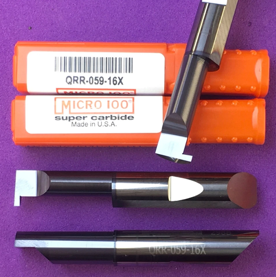 MICRO 100  QRR-059-16X Carbide Retaining Ring Boring Bar; .059" AlTiN🎯Machinist - Image 1 of 1