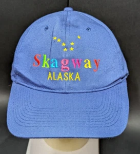Vintage Skagway Alaska Blue Baseball Cap - Coloured Writing - Unisex - Rare Find - Picture 1 of 5