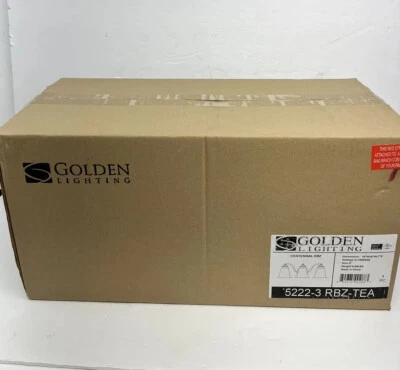 Golden Lighting Brookfield RBZ Rubbed Bronze Light 3x 100w 5221-3 RBZ-TEA Foto 1 de 3