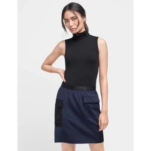NWT!! WOLFORD Blair Skirt Sporty Navy Blue Black Pockets Elastic Waist Medium - Picture 1 of 17