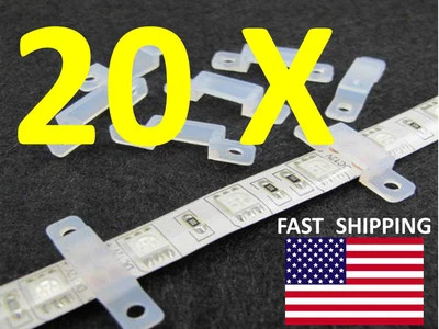  20pcs. --- 16.4ft LED Strip HARDWARE part ( Mounting Clip ) RGB 3528 - Image 1 of 3