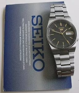 VINTAGE "SEIKO-5"- AUTOMATIC- WITH DOCUMENTSOLD WRIST WATCH MEN,S - Picture 1 of 10