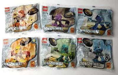 LEGO Bionicle McDonald's Matoran Tohunga All 6 Complete Set New Sealed Mctoran — 第 1/4 张图片