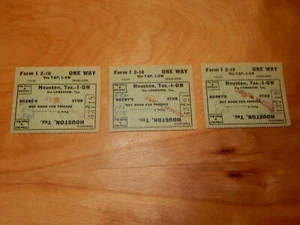 3 T&P, I-GN Railroad tickets 1950 Houston Tex Longview - Picture 1 of 5
