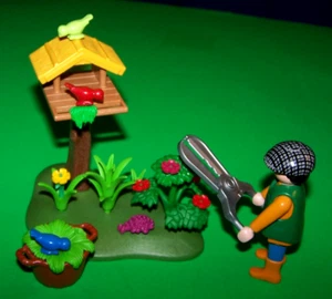 Playmobil Bird House Feeder & Gardener Garden Sheers, Basket, Flowers Custom Lot - Picture 1 of 7