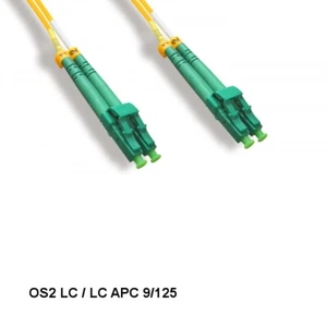 Kentek 2m LC/LC APC OS2 9 /125 Duplex Single-Mode Fiber Patch Cord OFNR - Picture 1 of 1