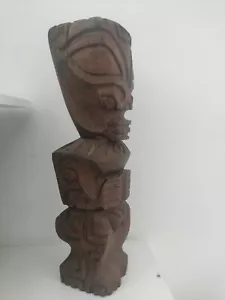 STATUE SCULPTURE TIKI EN BOIS WOODEN TIKI STATUE - Imagen 1 de 10