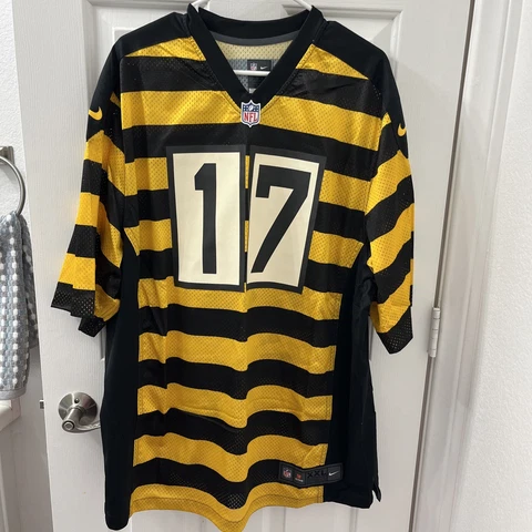 NIKE ON FIELD NFL STEELERS BUMBLEBEE JERSEY 17 MIKE WALLACE MENS XXL EUC LV Cover
