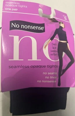 New No Nonsense Tights Womens Seamless Opaque 1 Pair Size Small Black - Image 1 of 2