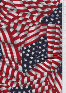 Cranston ~ WAVING AMERICAN FLAG ~ fabric printed in USA 31" x 44" - Picture 1 of 1