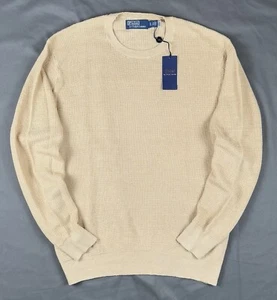 Polo Ralph Lauren Knitted Linen Sweater Crewneck Beige XL Extra Large - Picture 1 of 4