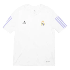 ADIDAS Real Madrid Boys Football Shirt T-Shirt White V-Neck 13-14Y - Picture 1 of 6