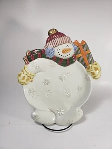 FITZ & FLOYD CLASSICS ""Frosty Folks"" muñeco de nieve plato de cáñamo galletas - Imagen 1 de 9