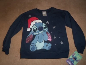 NEW, GIRL'S DISNEY STITCH CHRISTMAS SWEATSHIRT, SIZE 5 - Picture 1 of 2