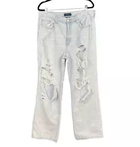 Jeans Aeropostale Skater gamba larga donna 14 blu alto luce effetto invecchiato - Foto 1 di 11