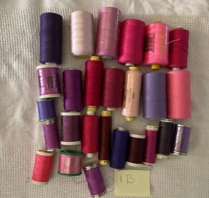25 X Bulk Cotton Sewing Spools Purple And Pink Colours (Bundle 1B) - Picture 1 of 4