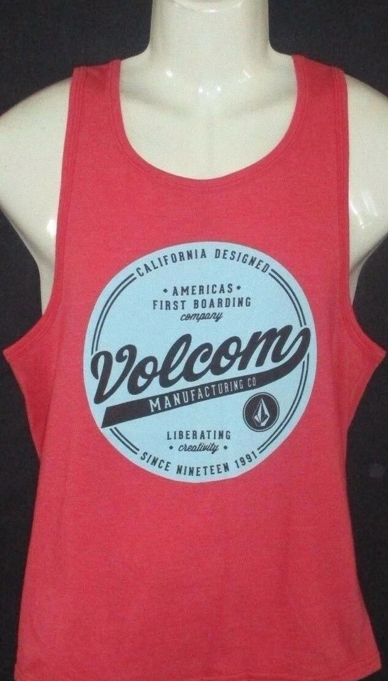 MENS VOLCOM TANK TOP HEATHER RED T-SHIRT SIZE S - Image 1 of 1