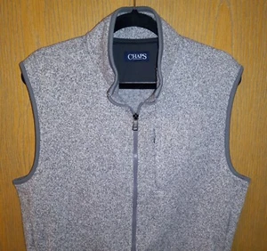 NEW - Chaps Ralph Lauren Maglione Full Zip Gilet in Pile, Uomo Medium, Grigio - Foto 1 di 9