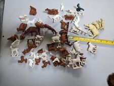 Vintage Miniature Plastic Farm Animals Large Lot Of Figures Horses, Cows 50+