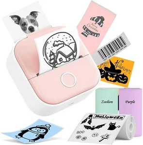 Mini Sticker Printer T02 Inkless Thermal Printer Bluetooth Portable Printer - Picture 1 of 20