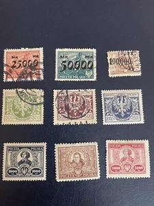 9 STAMPS POLAND 1923, 4 MH And 5 Used,see Photos - Picture 1 of 6