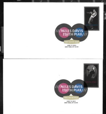 MILES DAVIS EDITH PIUS US #4692-4693 JAZZ FOREVER STAMP 2 DCP FIRST DAY COVERS - Image 1 of 2
