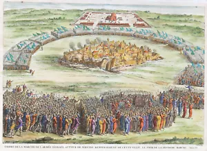JERICO PALESTINE "Ordre de la marche de l'armee d'Israel" 1722 Calmet - Picture 1 of 5