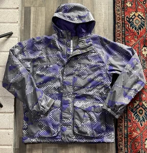 Burton VTG Purple All Over Print 3/2 Ski Snowboard Hooded Jacket Large  - Picture 1 of 14
