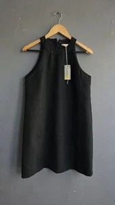 Boden Black Mini Shift Dress Wool Blend Fitted UK 8R Sleeveless New Tags BNWT - Picture 1 of 9
