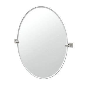 Gatco 5629LG Modus rahmenloser ovaler Spiegel, Satin-Nickel - Bild 1 von 4