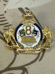 Vintage Lions Club Pin 1977 Louisiana District 8 Superdome Karneval - Bild 1 von 6