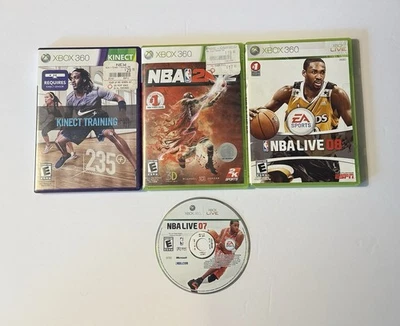 Microsoft Xbox 360 (Lot of 4) NBA 2K 12, NBA live 07 & 08, Comes With Manuals - Image 1 of 4