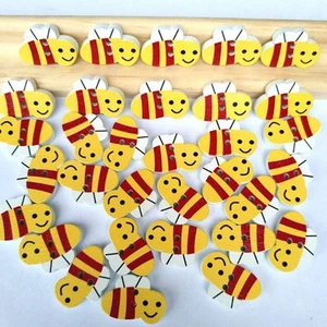 100 Pcs Coat Buttons Wooden Bee Embellishments Ornamental Novelty - Picture 1 of 12