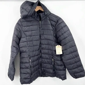 St. John’s Bay Black Packable Puffer Jacket Women's Large Water Resistant - Bild 1 von 12