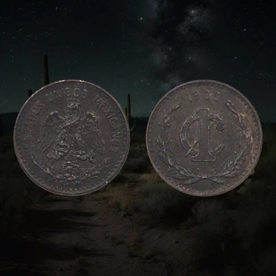 1906 Mexico 1 Centavo Coin, National arms, Wreath, Wide Date - Image 1 of 3
