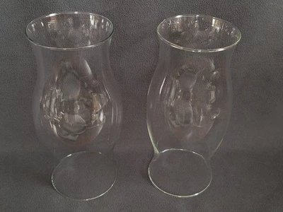 2 Colonial Williamsburg Style Glass Hurricane Candle Shades Globes-11. 5"H EC - Image 1 of 3