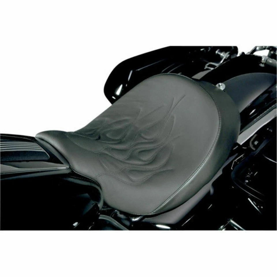 Danny Gray Speed Cradle Solo Flame Flamed Seat Black 08-20 Harley Touring Bagger Foto 1 de 1