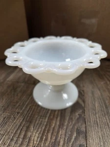 Lace Edge Milk Glass by ANCHOR HOCKING Champagne/Tall Sherbet - Picture 1 of 6